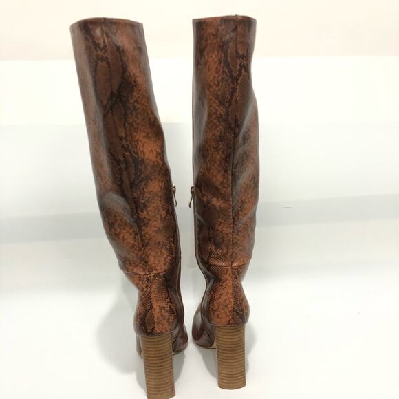 Billini Dare You To Try Heeled Snake Print Knee High Boots Multicolor Size 8 - Picture 6 of 10